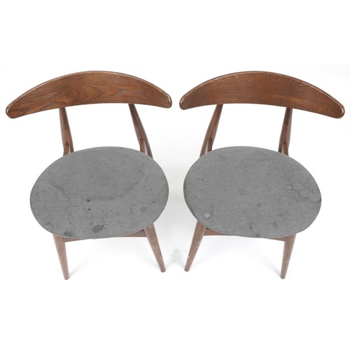 1031 - *WITHDRAWN*Pair of Scandinavian design bistro chairs with upholstered seats, 73cm high