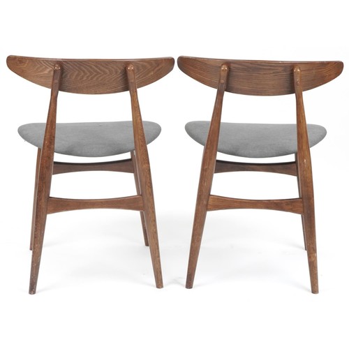 1031 - *WITHDRAWN*Pair of Scandinavian design bistro chairs with upholstered seats, 73cm high