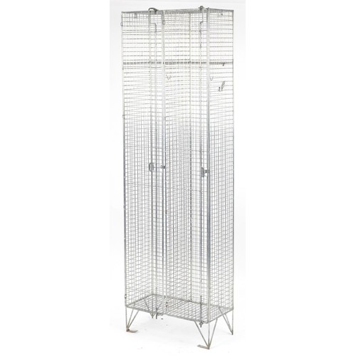 1098 - Industrial steel wire cage, 198cm H x 61cm W x 31cm D