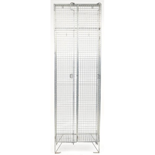 1098 - Industrial steel wire cage, 198cm H x 61cm W x 31cm D