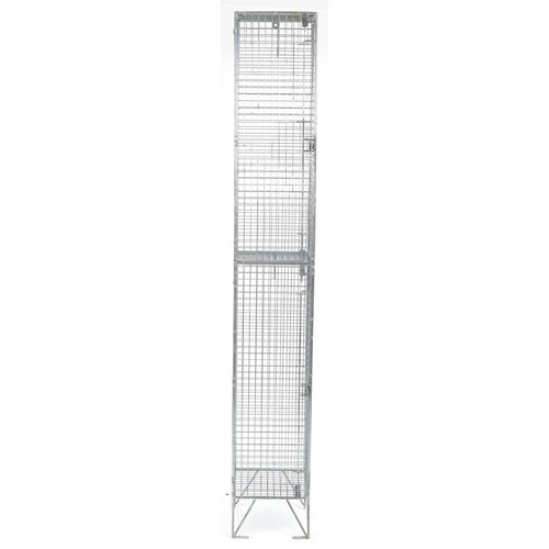 1099 - Industrial steel wire cage, 198cm H x 31cm W x 31cm D