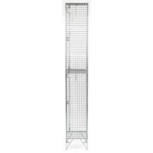 1099 - Industrial steel wire cage, 198cm H x 31cm W x 31cm D