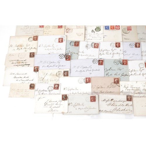 1754 - Large collection of Victorian postal history and stamps including Penny Red covers