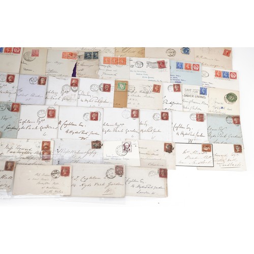 1754 - Large collection of Victorian postal history and stamps including Penny Red covers