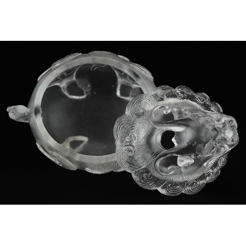 1317 - Chinese crystal censer and cover in the form of a qilin, 8.5cm in length