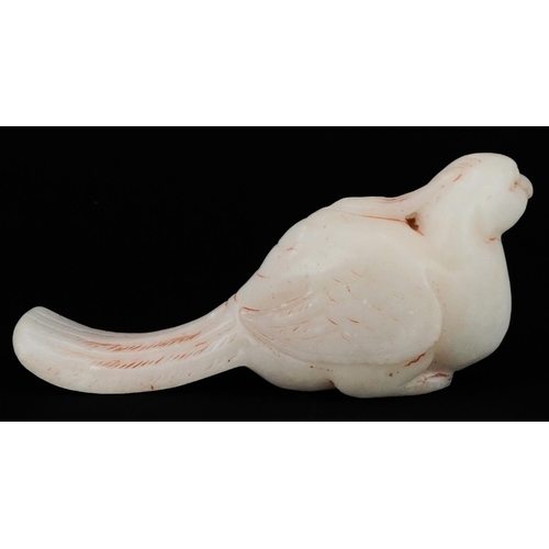 1459 - Indian white jade carving of a bird, 10.5cm in length