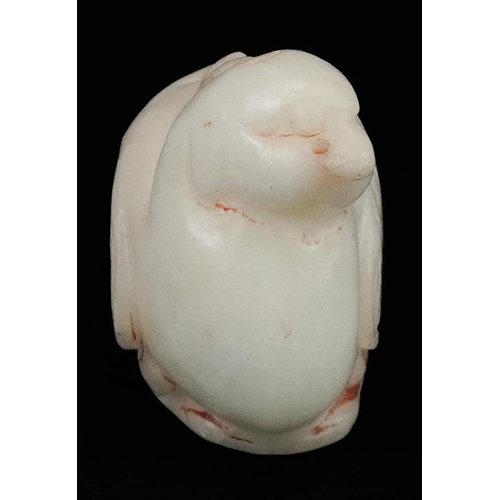 1459 - Indian white jade carving of a bird, 10.5cm in length