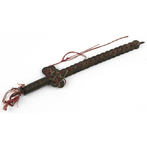 436 - Chinese sword formed of cash coins, 41cm in length