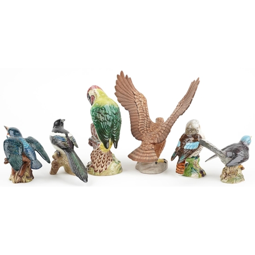 687 - Six Beswick birds including Golden Eagle and Woodpecker, the largest 26cm high