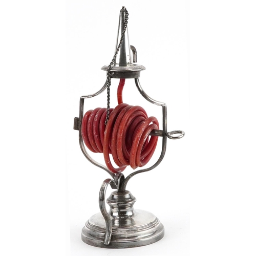 273 - Mappin & Webb, 19th century silver plated wax jack with snuffer, 22cm high