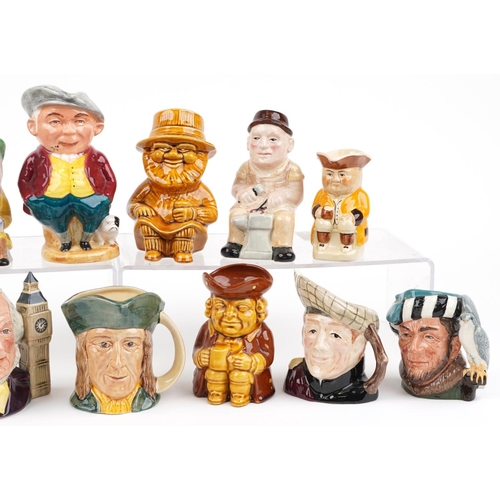 711 - Thirteen collectable character jugs including Royal Doulton, Tony Wood and Burlington Ware, the larg... 