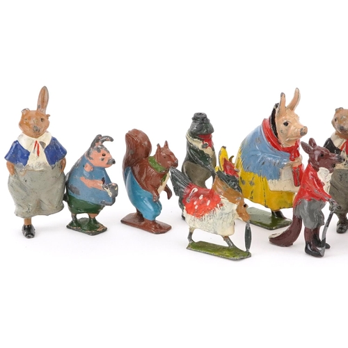 1617 - Sixteen Britains Cococubs hand painted lead  animals including Squirrel Nutkin and Piggling Bland, 5... 