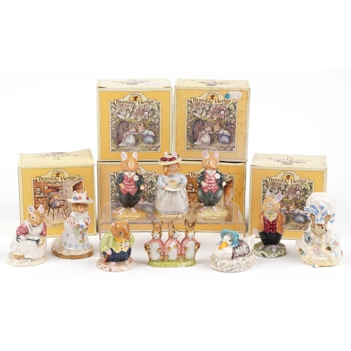 714 - Ten Royal Doulton Bramley Hedge figures, six with boxes, including Mrs Apple, Old Vole and Poppy Eye... 