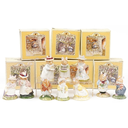 713 - Ten Royal Doulton Bramley Hedge figures, seven with boxes, including Poppy Eyebright, Catkin and Mrs... 