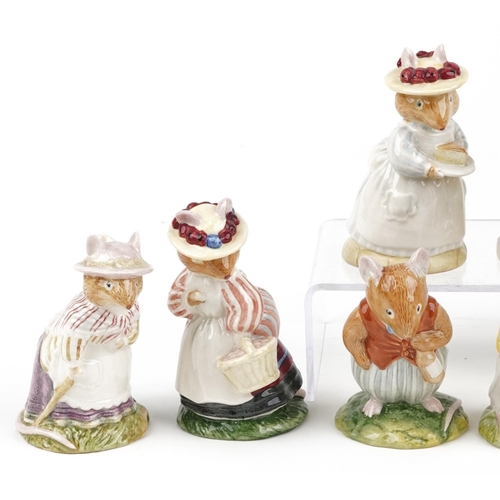 713 - Ten Royal Doulton Bramley Hedge figures, seven with boxes, including Poppy Eyebright, Catkin and Mrs... 