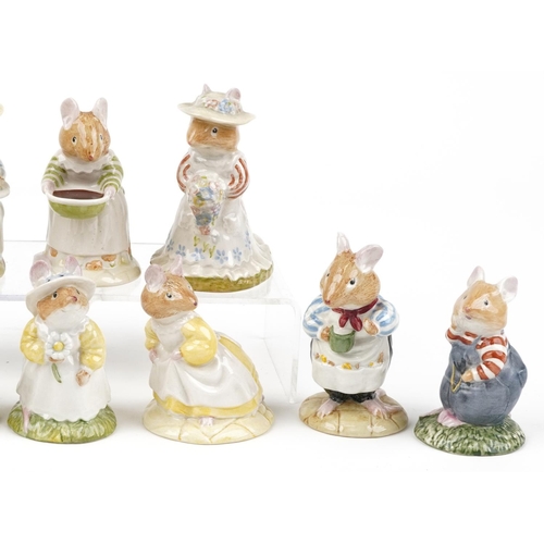 713 - Ten Royal Doulton Bramley Hedge figures, seven with boxes, including Poppy Eyebright, Catkin and Mrs... 