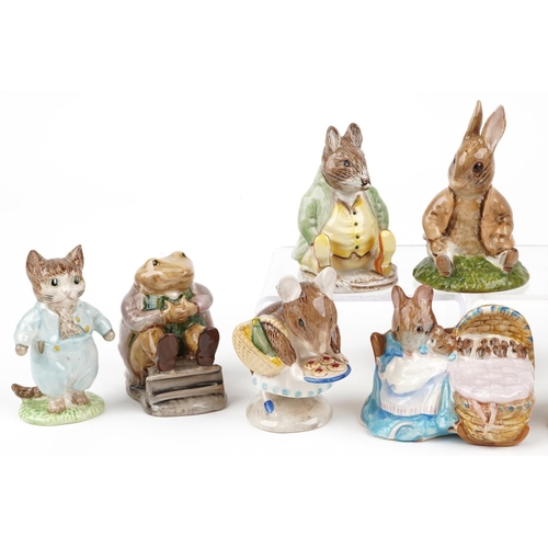 701 - Ten Beswick Beatrix Potter figures with boxes including Taylor of Gloucester, Diggory Diggory Delvet... 