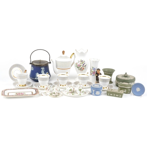 1361 - Collectable china including Royal Albert Capri teaware, Wedgwood Jasperware, Wedgwood Clio and Aynsl... 