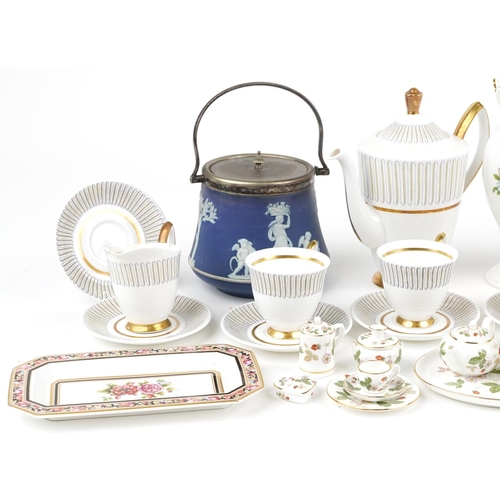 1361 - Collectable china including Royal Albert Capri teaware, Wedgwood Jasperware, Wedgwood Clio and Aynsl... 