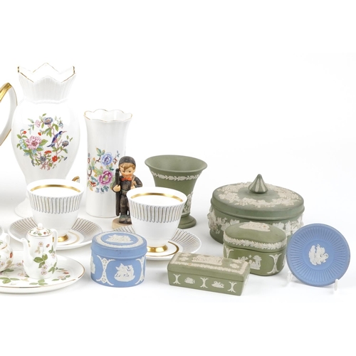 1361 - Collectable china including Royal Albert Capri teaware, Wedgwood Jasperware, Wedgwood Clio and Aynsl... 