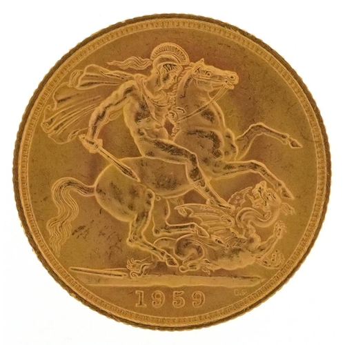 2021 - Elizabeth II 1959 gold sovereign