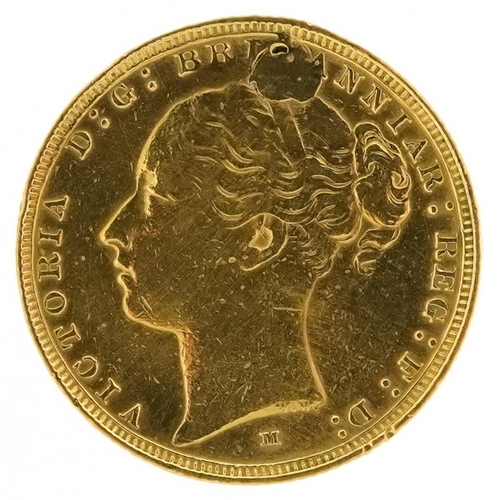 2030 - Victoria Young Head gold sovereign, indistinct date, possibly 1884, Melbourne Mint