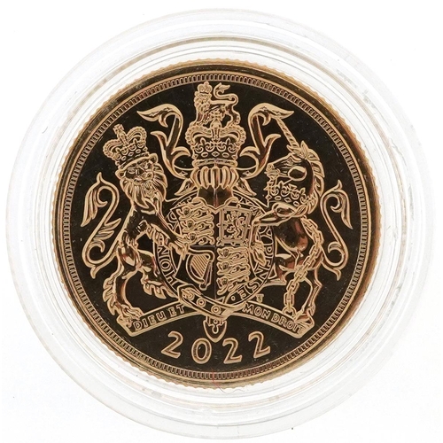 2029 - Elizabeth II 2022 Royal Coat of Arms gold sovereign