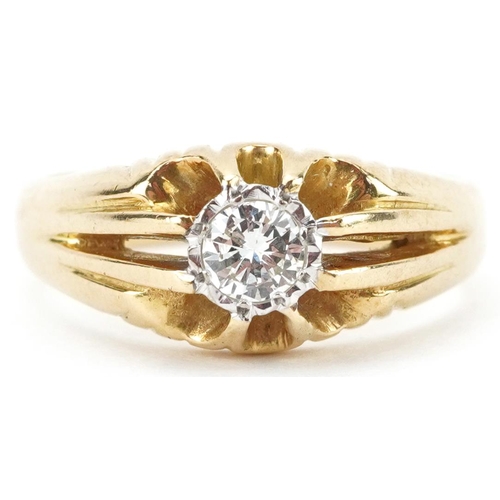 2237 - 18ct gold diamond solitaire ring, the diamond approximately 0.25 carat, size P, 7.4g