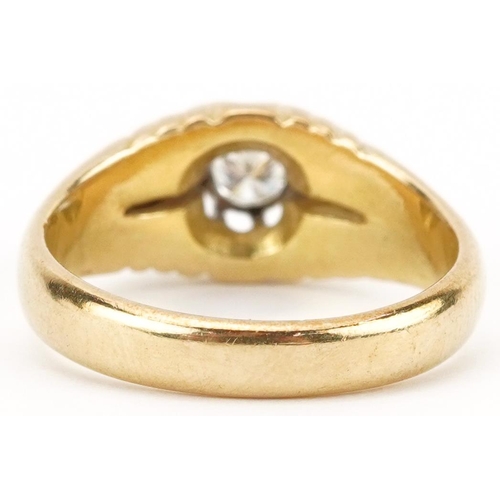 2237 - 18ct gold diamond solitaire ring, the diamond approximately 0.25 carat, size P, 7.4g