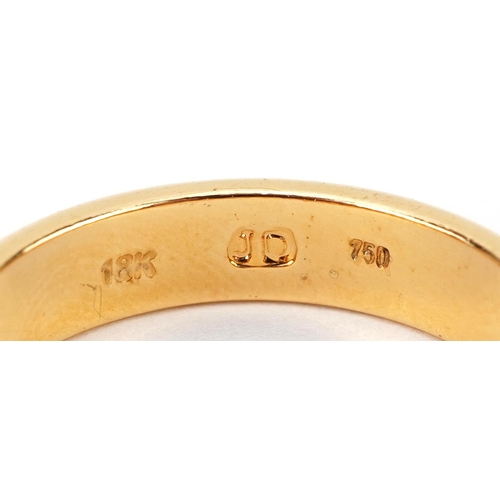2258 - 18K gold wedding band, size Q/R, 4.2g