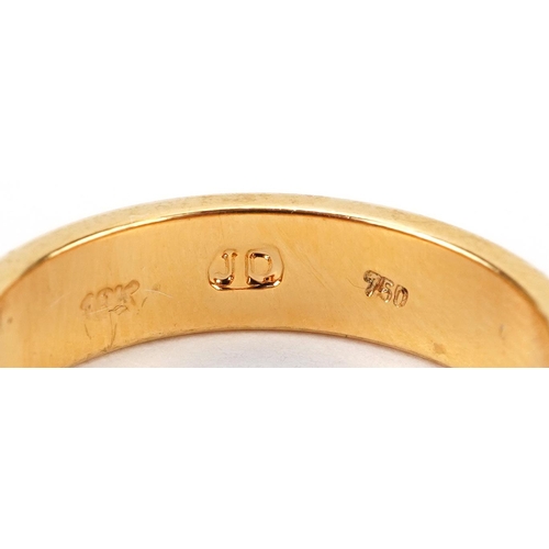 2207 - 18K gold wedding band, size M/N, 3.8g