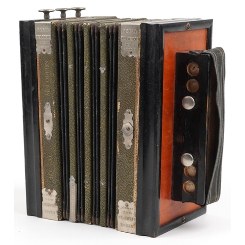 1693 - Regal Melodeon, Early 20th century German ebonised accordion, 26cm wide