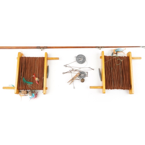 1470A - Vintage sporting interest fishing tackle including two reels, two hand lines and flies