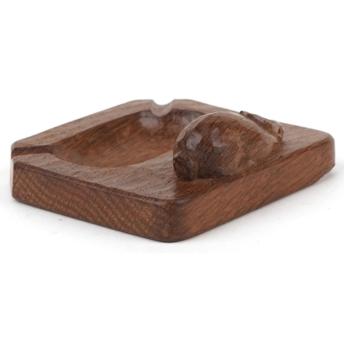 59 - Peter Rabbitman Heap of Wetwang adzed oak ashtray carved with a rabbit, 10cm wide