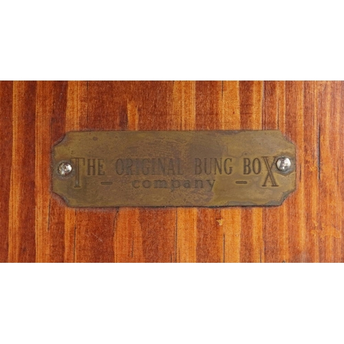 153 - Parker Pen Salesman stained wood container for Quink ink, The Original Bung Box Company plaque to th... 