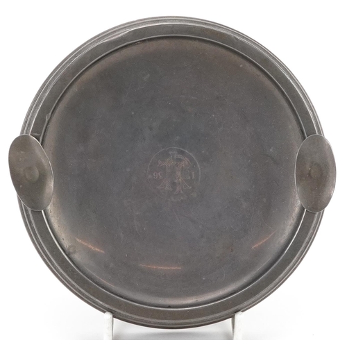 396 - Sanders & Mackenzie, Elizabeth II circular silver and ebony ashtray, Birmingham 1958, 12.2cm in diam... 