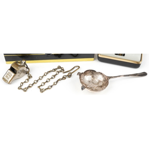 1543 - Objects comprising London North Eastern Railway whistle on chain, ladies Accurist wristwatch, Elizab... 