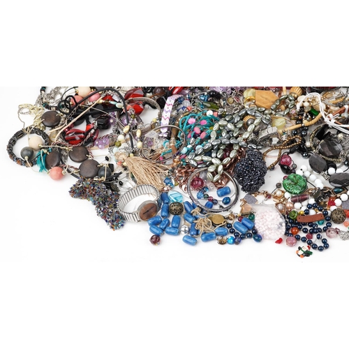 2822 - Large collection of vintage and later costume jewellery and wristwatches, some silver, including nec... 