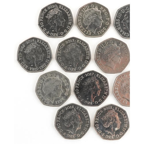 2194 - Twenty Elizabeth II fifty pence pieces, various designs including London 2012 Olympics and Victoria ... 