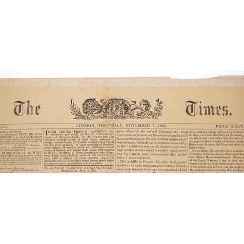 1745 - **WITHDRAWN** Early 19th century Naval interest The Times newspaper detailing The Battle of Trafalga... 