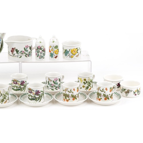 720 - Portmeirion Botanic Garden teaware including coffee pot, set of twelve coffee cans with saucers and ... 