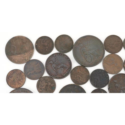 2100 - William IV and later British copper coinage including pennies, half pennies and farthings