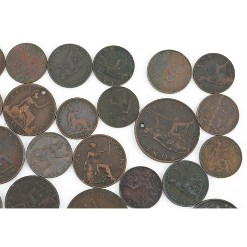 2100 - William IV and later British copper coinage including pennies, half pennies and farthings