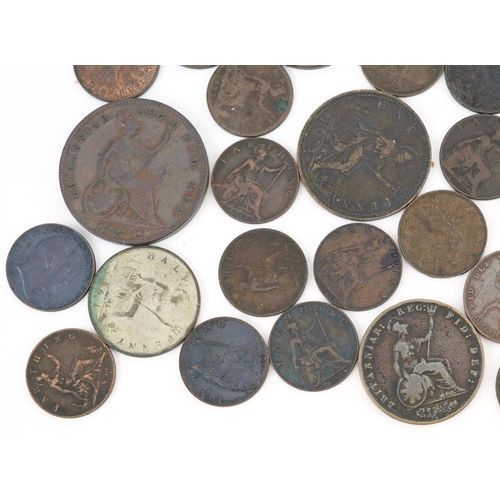 2100 - William IV and later British copper coinage including pennies, half pennies and farthings