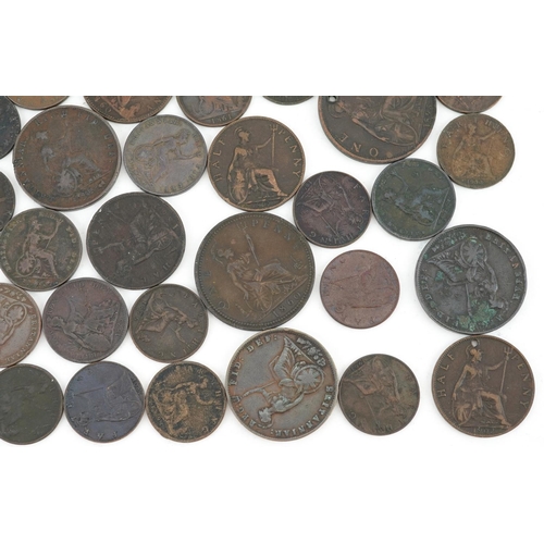 2100 - William IV and later British copper coinage including pennies, half pennies and farthings