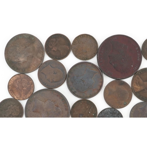 2100 - William IV and later British copper coinage including pennies, half pennies and farthings