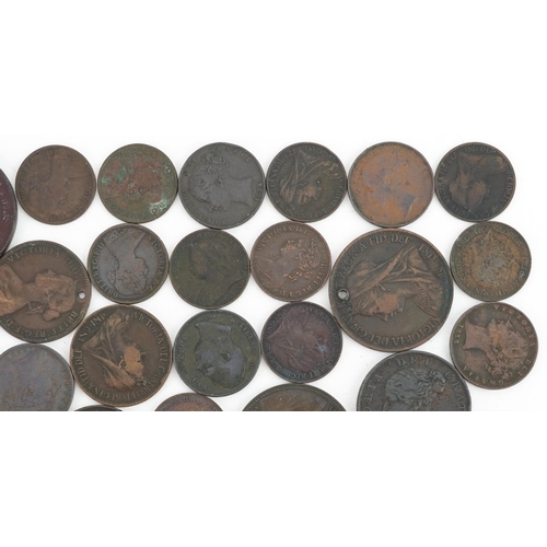 2100 - William IV and later British copper coinage including pennies, half pennies and farthings