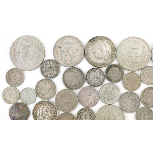 2116 - Antique and later world coinage, mostly silver, including German mark, New Zealand two and a half sh... 