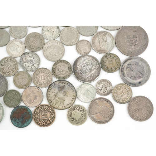 2116 - Antique and later world coinage, mostly silver, including German mark, New Zealand two and a half sh... 