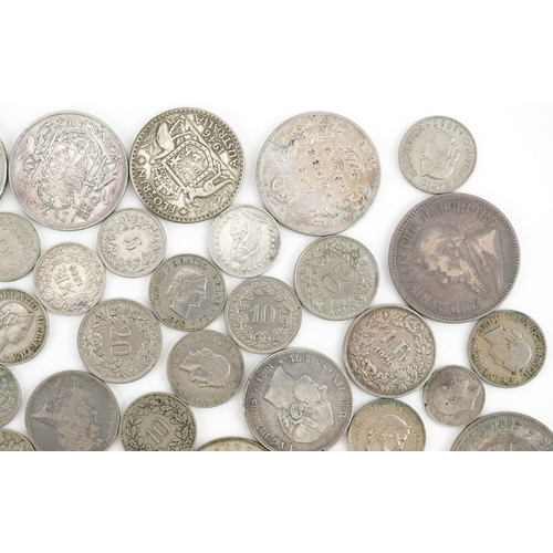 2116 - Antique and later world coinage, mostly silver, including German mark, New Zealand two and a half sh... 